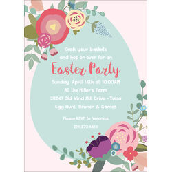 Easter Egg and Flowers Invitations